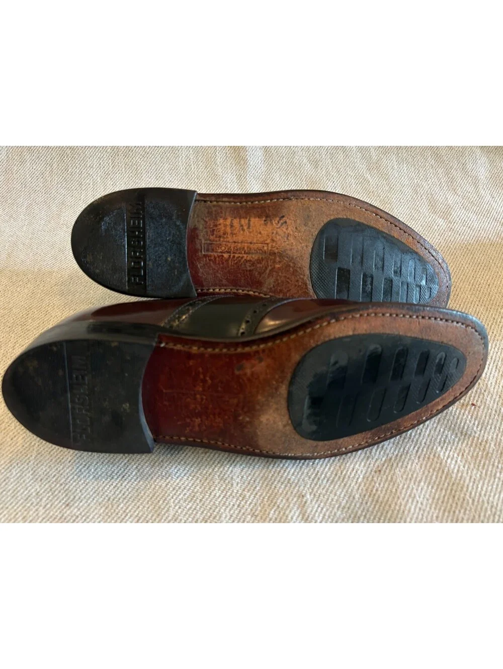 Florsheim Saddle Oxfords Burgundy Black Two Tone Leather Mens 8 D 20392